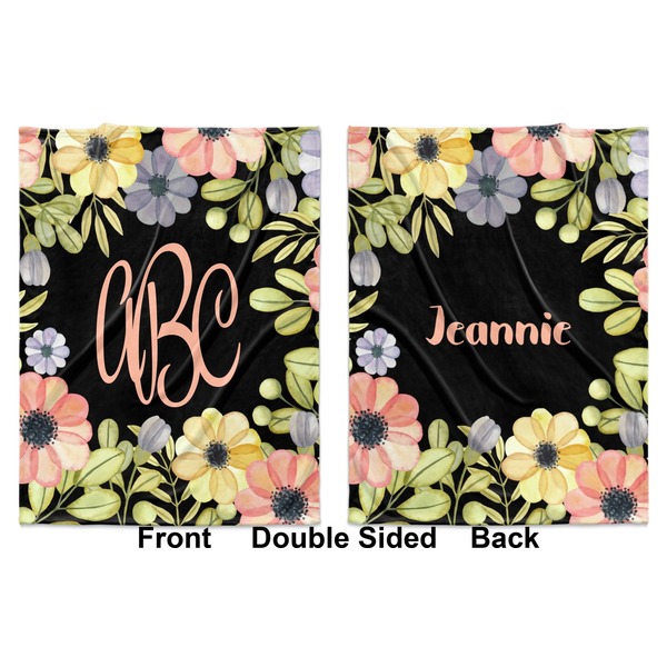 Boho Floral Baby Blanket (Double Sided - Printed Front and Back)
