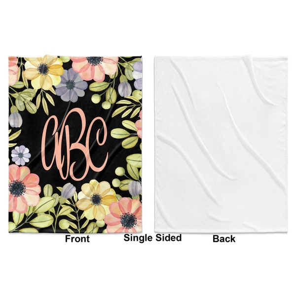 Boho Floral Baby Blanket (Single Sided - Printed Front, White Back)