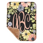 Boho Floral Sherpa Baby Blanket - 30" x 40" w/ Monograms