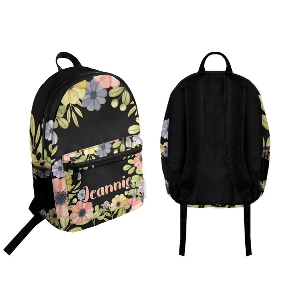 Boho Floral Backpack front and back - Apvl