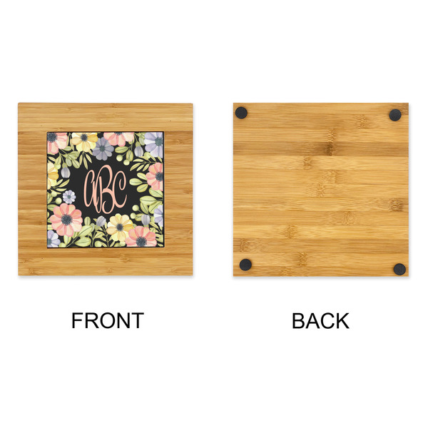 Boho Floral Bamboo Trivet with 6" Tile - APPROVAL
