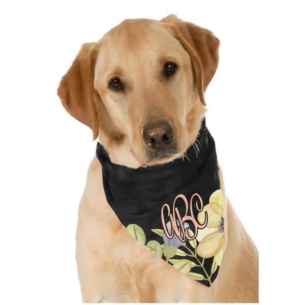 Custom Boho Floral Dog Bandana Scarf w/ Monogram