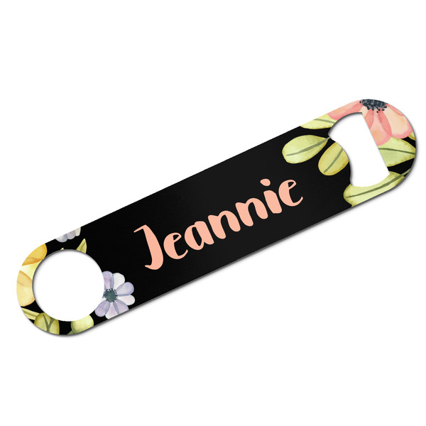 Custom Boho Floral Bar Bottle Opener w/ Monogram