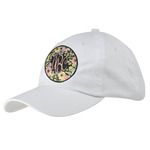 Boho Floral Baseball Cap - White (Personalized)