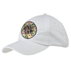 Boho Floral Baseball Cap - White (Personalized)