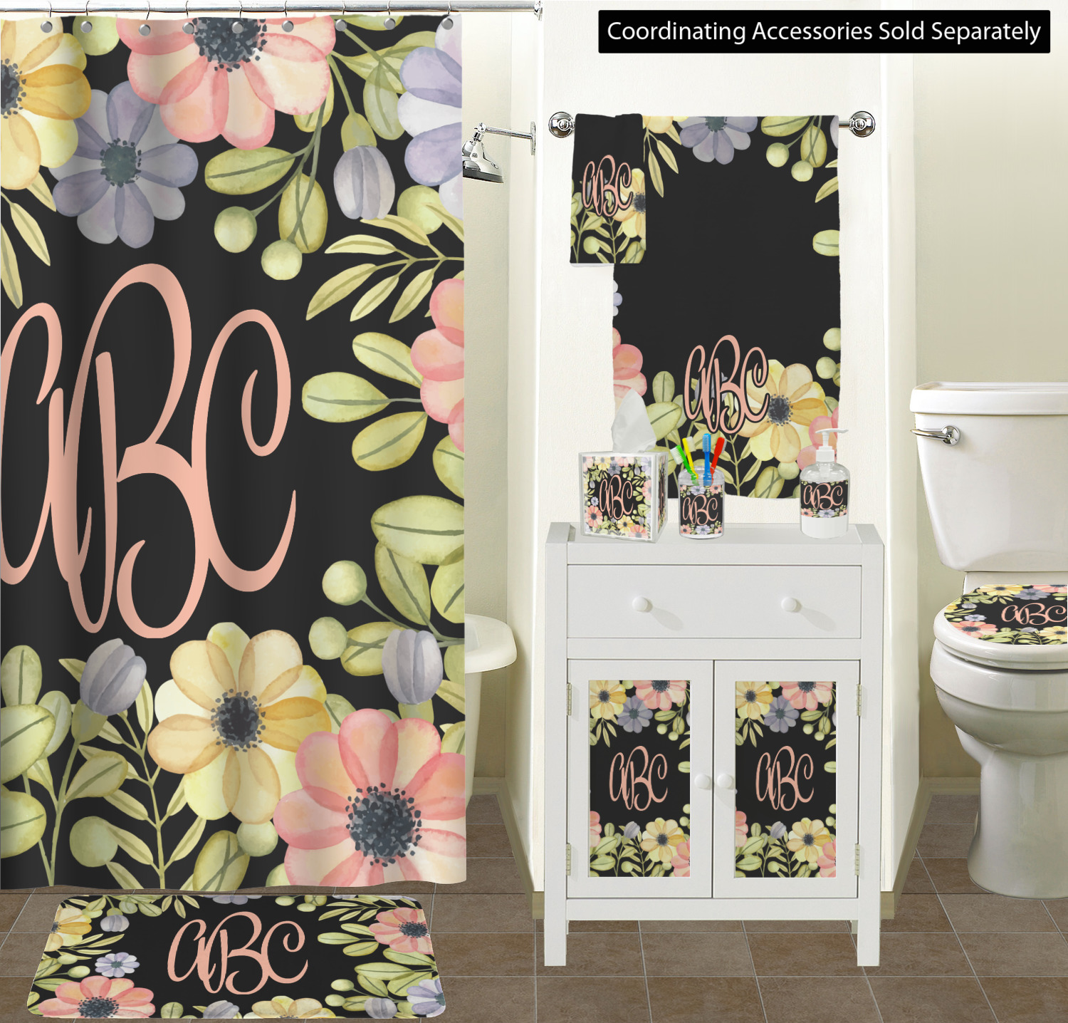Boho Floral Bath Towel (Personalized) YouCustomizeIt