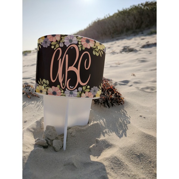 Boho Floral Beach Spiker white on beach with sand