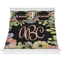 Boho Floral Comforter Set - King (Personalized)