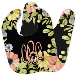Boho Floral Baby Bib w/ Monogram