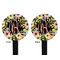 Boho Floral Black Plastic 7" Stir Stick - Double Sided - Round - Front & Back