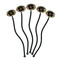 Boho Floral Black Plastic 7" Stir Stick - Oval - Fan