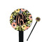 Boho Floral Black Plastic 7" Stir Stick - Round - Closeup