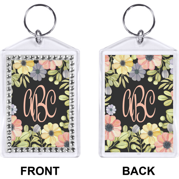 Boho Floral Bling Keychain (Front + Back)
