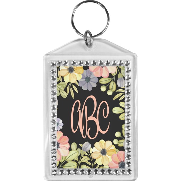 Custom Boho Floral Bling Keychain (Personalized)