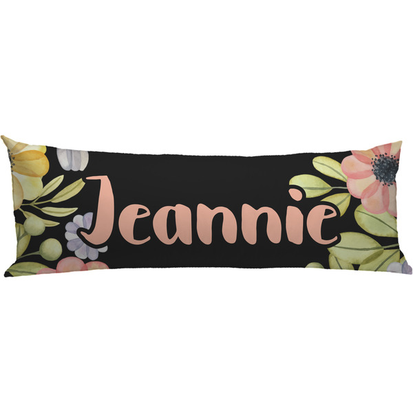 Custom Boho Floral Body Pillow Case (Personalized)