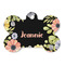 Boho Floral Bone Shaped Dog ID Tag (Personalized)