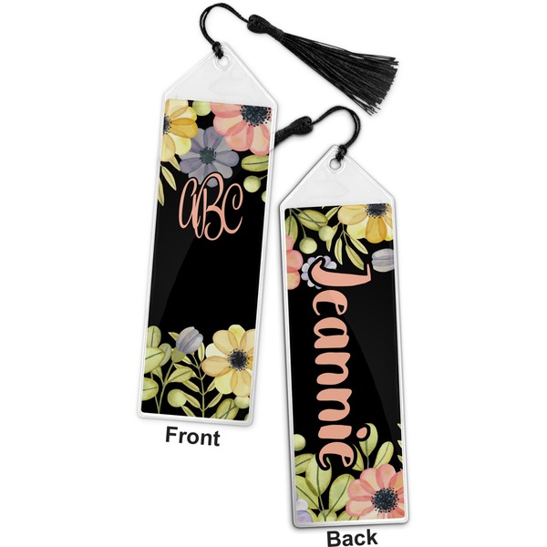 Boho Floral Bookmark with tassel - Front and Back