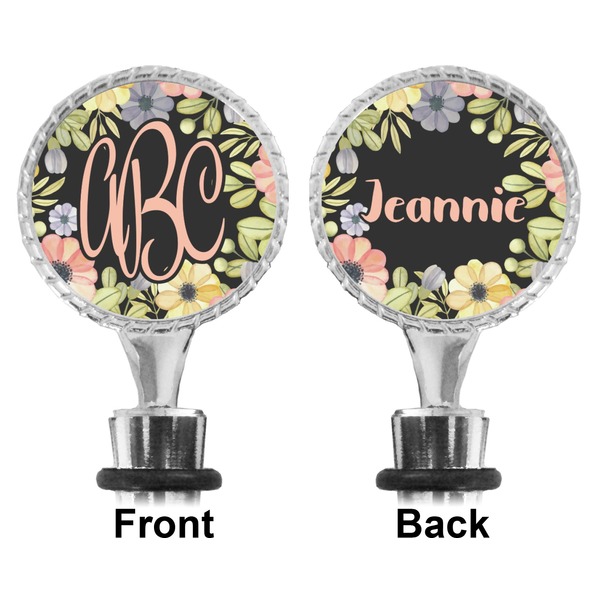 Boho Floral Bottle Stopper - Front and Back