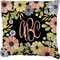 Boho Floral Burlap Pillow (Personalized)