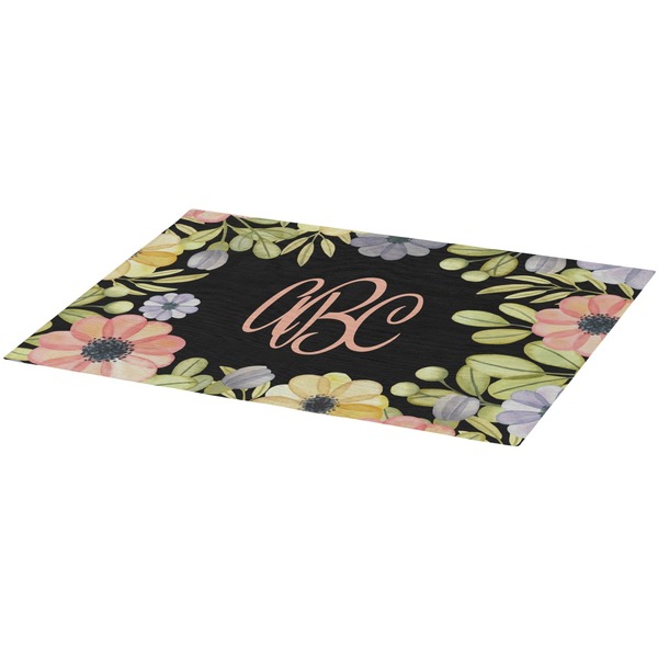 Boho Floral Burlap Placemat (Angle View)