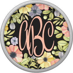 Boho Floral Cabinet Knob (Silver) (Personalized)