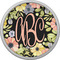 Boho Floral Cabinet Knob - Nickel - Front