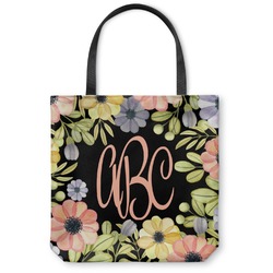 Boho Floral Canvas Tote Bag - Small - 13"x13" (Personalized)