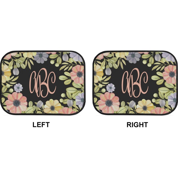 Boho Floral Car Floor Mats (Back Seat) (Approval)