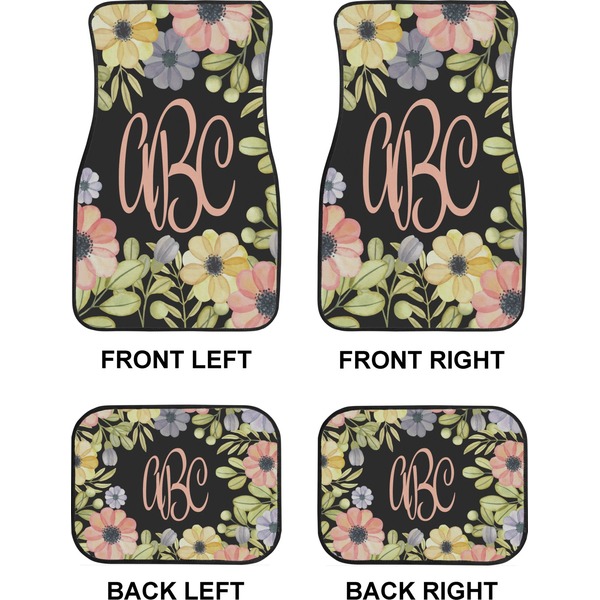 Boho Floral Car Floor Mats Set (2F + 2B)
