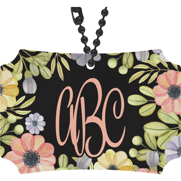 Custom Boho Floral Rear View Mirror Ornament (Personalized)