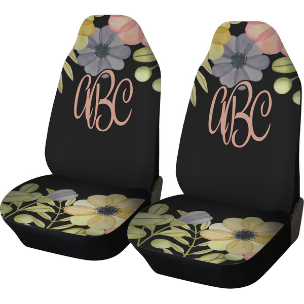 Custom Boho Floral Car Seat Covers (Set of Two) (Personalized)