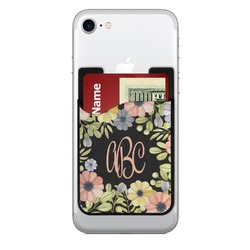 Boho Floral 2-in-1 Cell Phone Credit Card Holder & Screen Cleaner (Personalized)