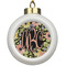 Boho Floral Ceramic Ball Ornament (Personalized)