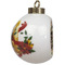 Boho Floral Ceramic Christmas Ornament - Poinsettias (Side View)