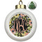 Boho Floral Ceramic Ball Ornament - Christmas Tree (Personalized)