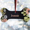 Boho Floral Ceramic Dog Ornament w/ Monograms