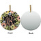 Boho Floral Ceramic Flat Ornament - Circle Front & Back (APPROVAL)