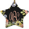 Boho Floral Ceramic Flat Ornament - Star (Front)