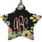 Boho Floral Star Ceramic Ornament w/ Monogram