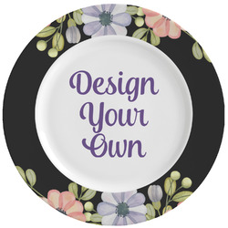 Boho Floral Ceramic Dinner Plates (Set of 4) (Personalized)