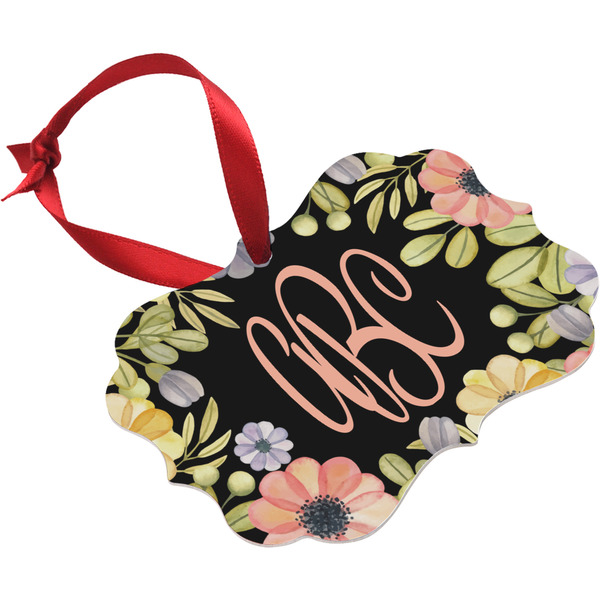 Boho Floral Christmas Ornament (Angle View)