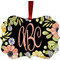 Boho Floral Christmas Ornament (Front View)