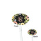 Boho Floral Clear Plastic 7" Stir Stick - Oval - Front & Back