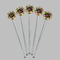 Boho Floral Clear Plastic 7" Stir Stick - Round - Fan View