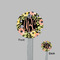Boho Floral Clear Plastic 7" Stir Stick - Round - Front & Back