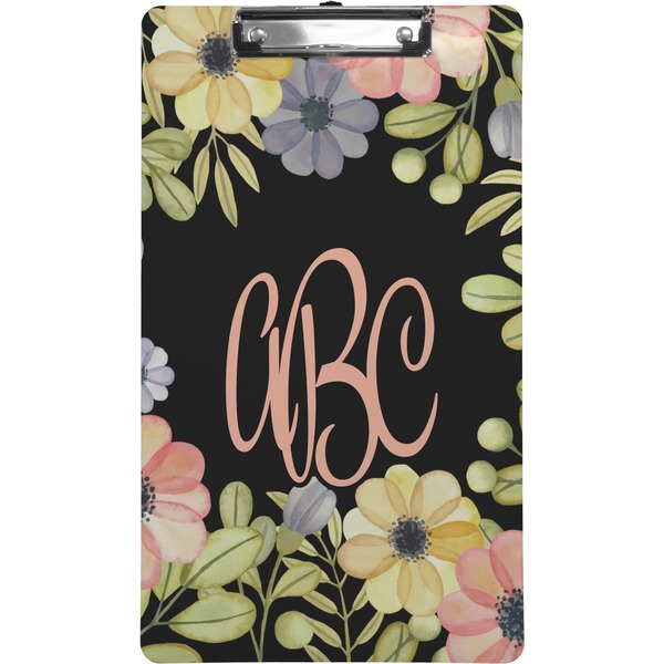Custom Boho Floral Clipboard (Legal Size) (Personalized)