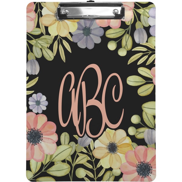 Custom Boho Floral Clipboard (Letter Size) (Personalized)