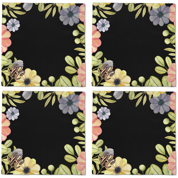 Boho Floral Cloth Napkins - Personalized Dinner (APPROVAL) Set of 4