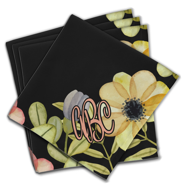 Custom Boho Floral Cloth Napkins (Set of 4) (Personalized)