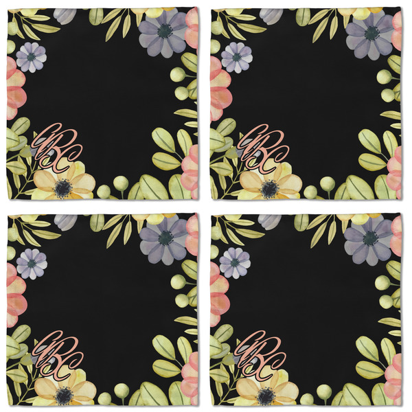 Boho Floral Cloth Napkins - Personalized Lunch (APPROVAL) Set of 4